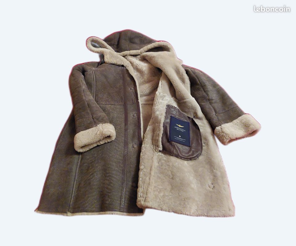 Manteau cuir/mouton AERONAUTICA MILITARE (image 1)