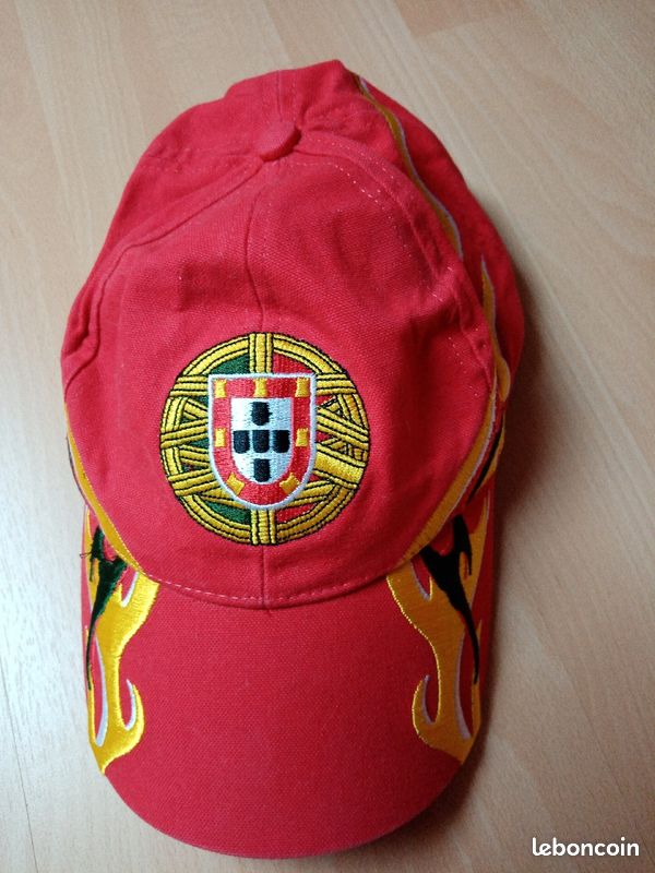 Casquette Portugal Avec Blason - Taille Unique Réglable Velcro, 100% Polyester, Pour Homme Femme Supporter