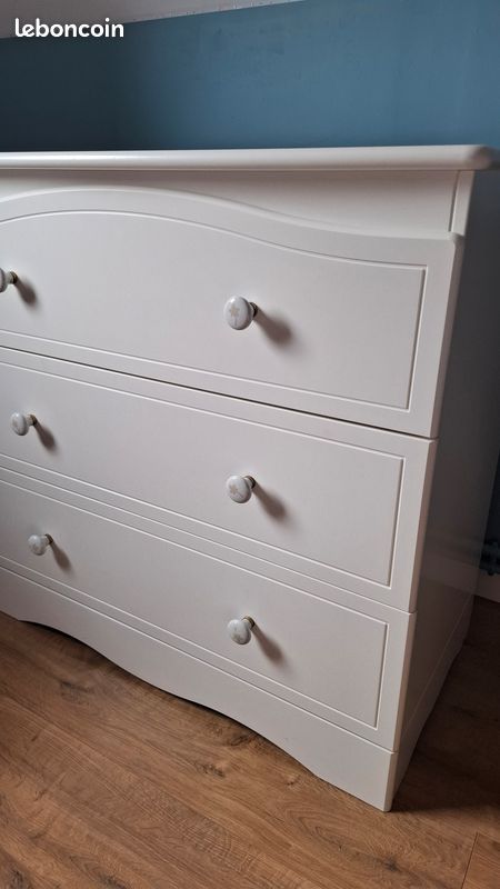 Commode 3 tiroirs blanc (image 2)