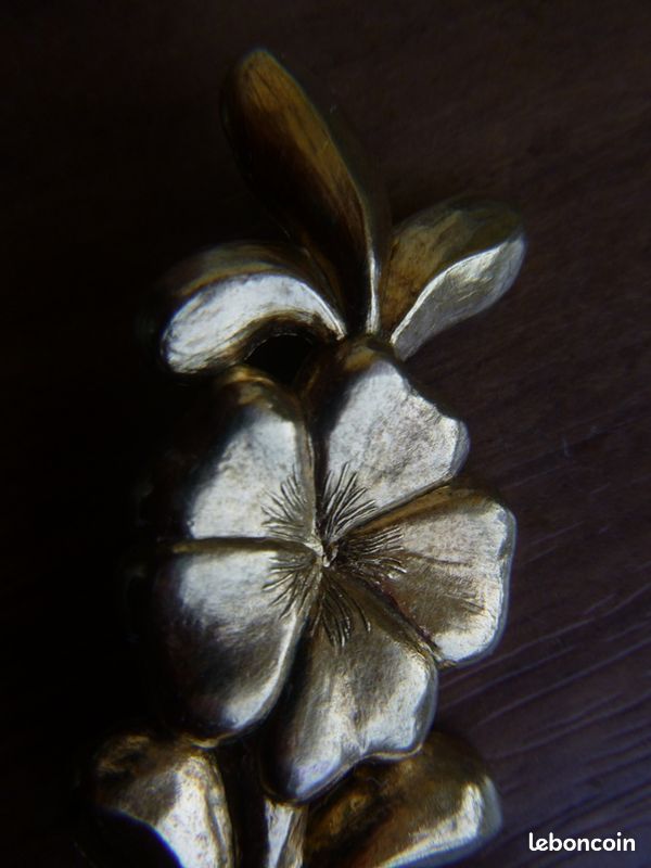 Broche Fleur Dorée Signée Jacques Esterel - Vintage, Métal Doré
