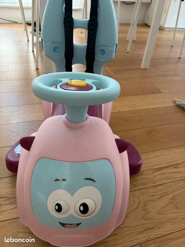 Smoby Porteur Maestro Balade Rose – 3 En 1 évolutif, Canne Parentale, Klaxon, Dès 6 Mois