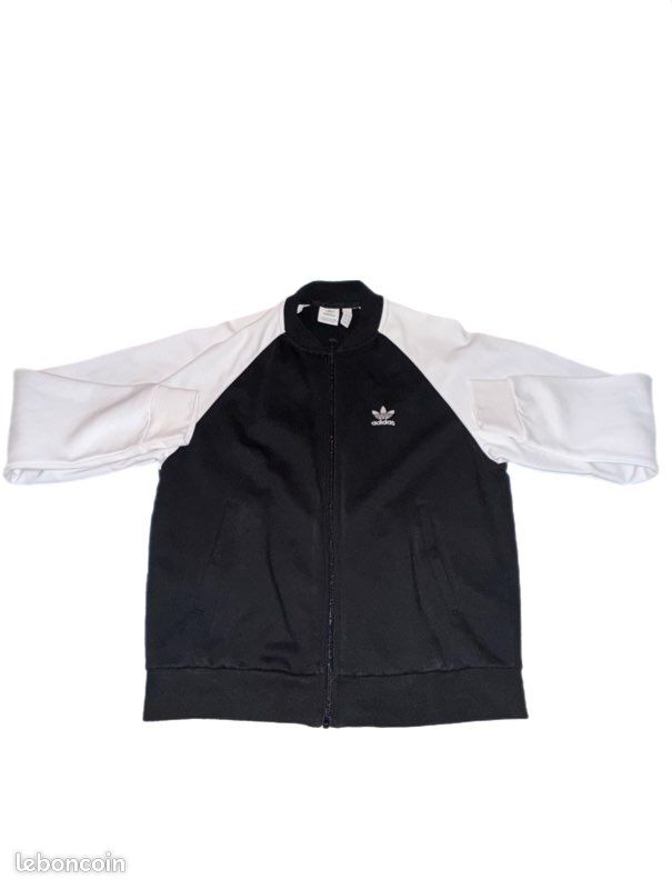 Veste Adidas Originals noire et blanche – taille XS – logo Trefoil (image 2)
