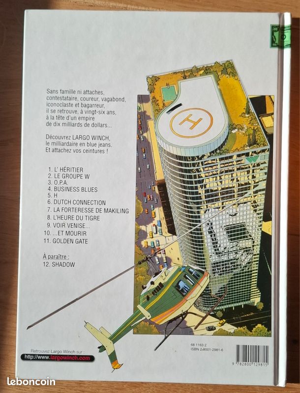 BD Largo Winch tome 11 Golden Gate EO 2000 comme neuf (image 2)