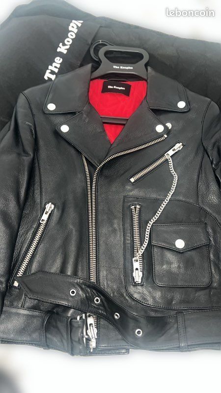 Veste Perfecto En Cuir Noir The Kooples - Taille M, Neuve Avec étiquettes, Style Motard