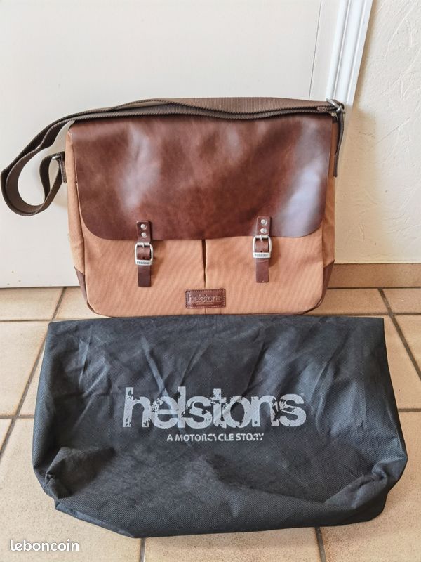 Sac besace HELSTON'S coton + cuir (image 1)