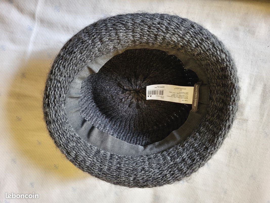 Chapeau gris Monoprix -55 (image 2)