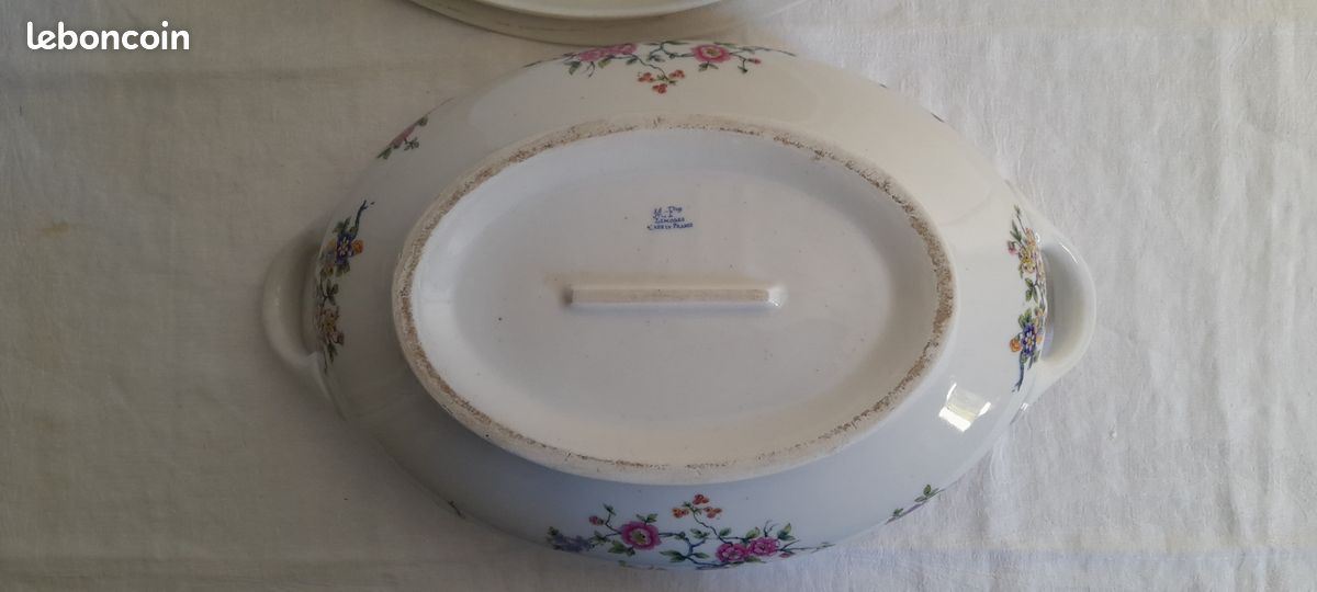 Superbes sept anciennes assiettes creuses Fonteyne la Rochelle Véritable porcelaine extra dure en excellent état (image 13)