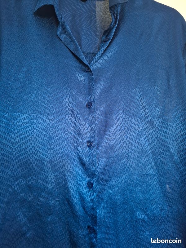 Chemise Femme Marks & Spencer Bleu Coton Brodé - Manches Longues - Taille Standard - Neuf Avec Étiquettes