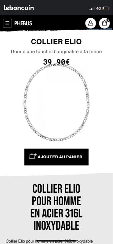 Chaîne homme acier (image 3)