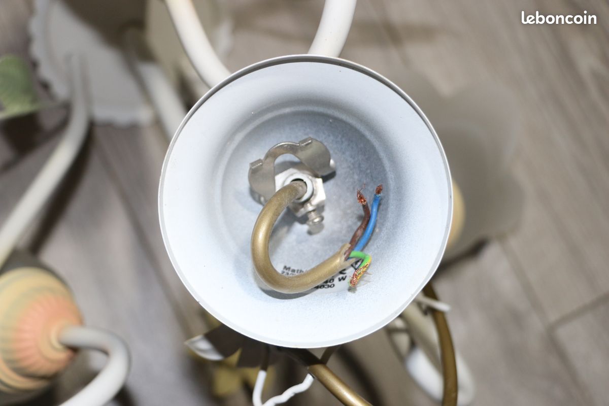 Ensemble lustre en métal peint + lampe de chevet (assortis) (image 5)