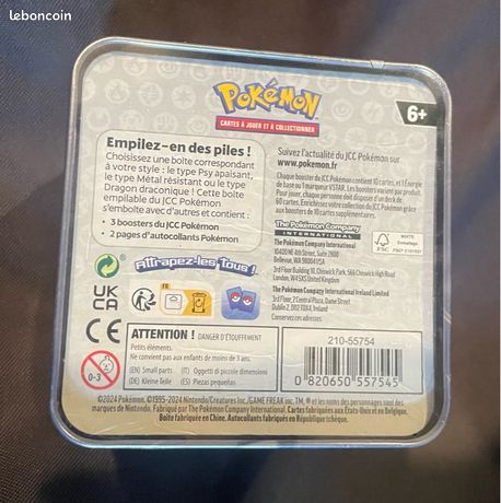 Boîte en métal Pokémon Tin Cube 2025 NEUVE - Collection