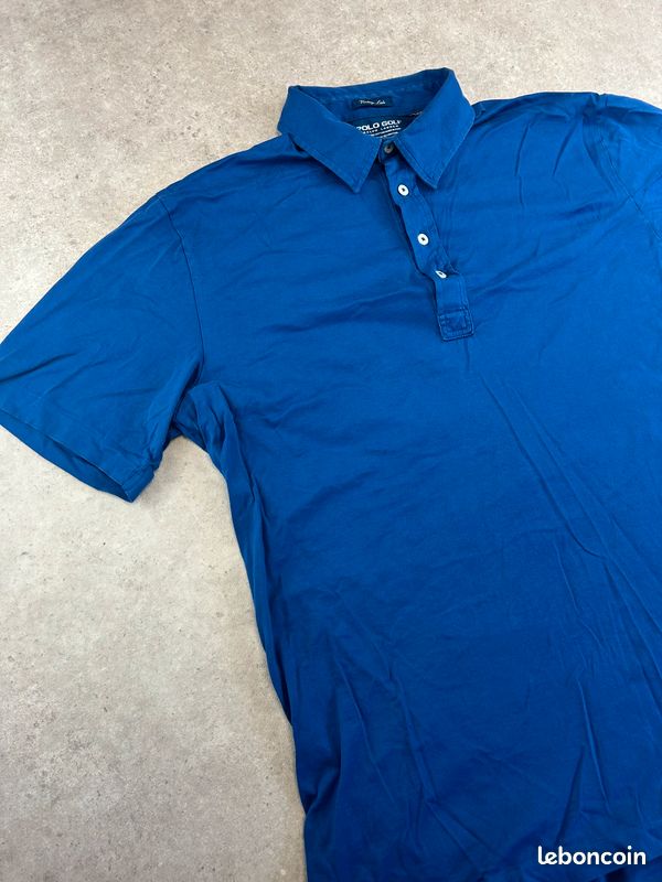 Polo 100% coton Ralph Lauren Marine pour homme M #PRL.287 (image 2)