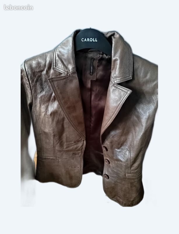 Leather Jacket Naf Naf Gilet Petite Veste En Cuir Naf Naf Vêtements