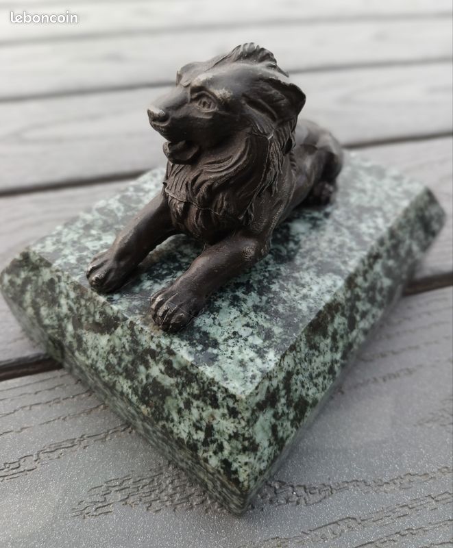 Lion de Belfort sur marbre vert 13cm x 10cm (image 2)