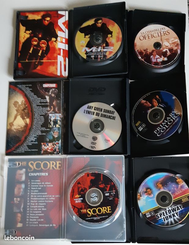 Lot de 8 DVD : MI2 - The score - Rivières pourpres - L'enfer du dimanche - Ragtime - Primary colors - Speedway junky - La chambre des officiers (image 2)