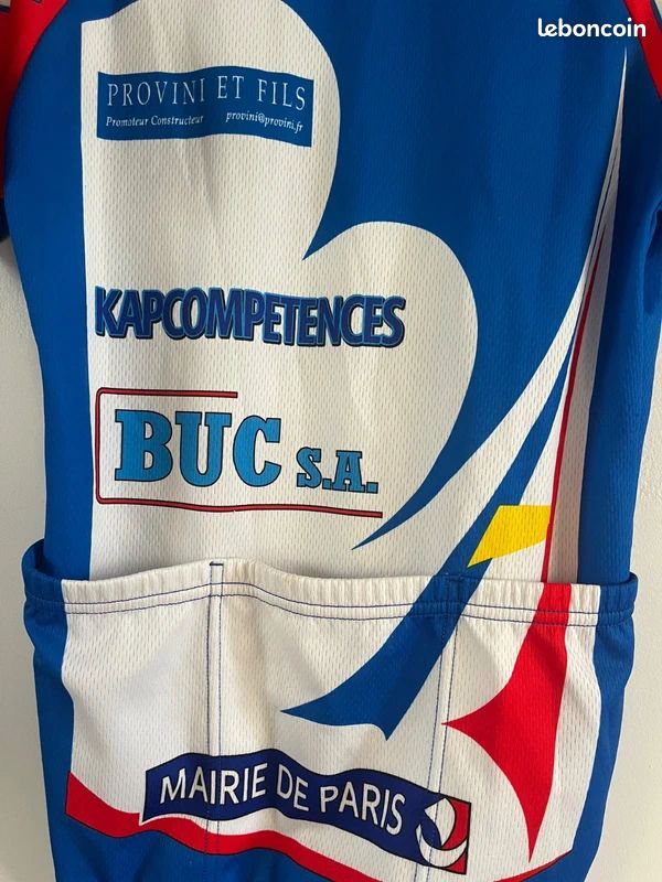 Maillot Cycliste Vintage Paris - Bovis - Bleu Blanc Rouge - Taille 6 (XXL) - Occasion