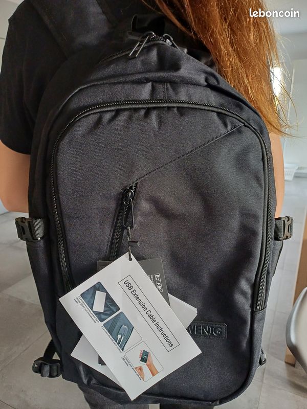 Sac à dos antivol pour ordinateur portable 15,6 pouces avec verrou