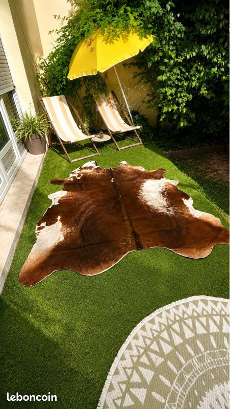 Tapis Peau de vache IKEA KOLDBY – Véritable cuir – Excellent état (image 1)