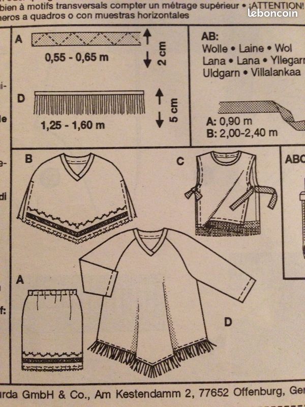 Couture – jupe et poncho enfant patron Burda 9966 (image 2)