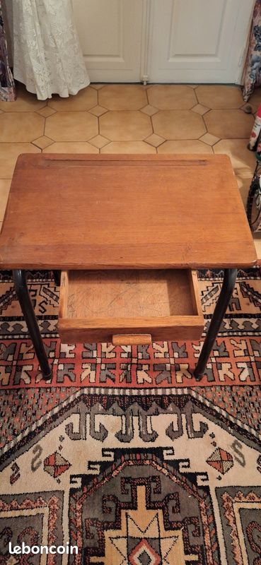 Ancien petit bureau écolier avec tiroir (image 6)