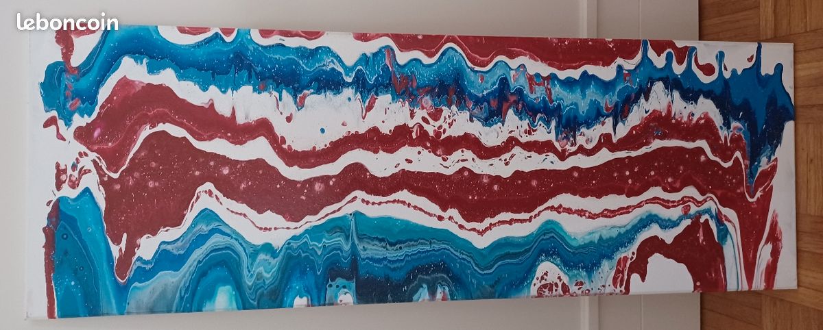 Tableau acrylique bleu blanc rouge vive la République vive la France (image 2)