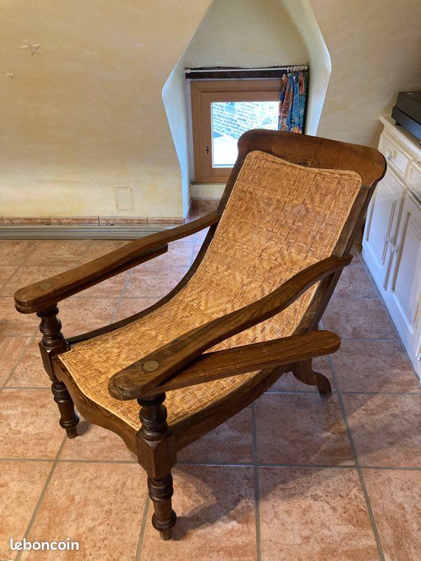 Lot de 2 fauteuils coloniaux en teck et palissandre (image 1)