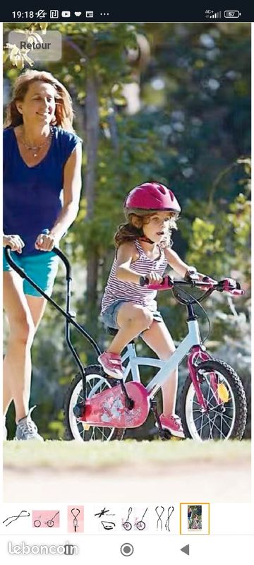 Bicicletta Bimba Canna Per Bici Bambini Supporto Apprendimento