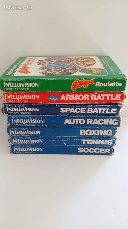 Jeu console MATTEL INTELLEVISION Lot de 7 jeux en boite notice overlays retro gaming (image 1)