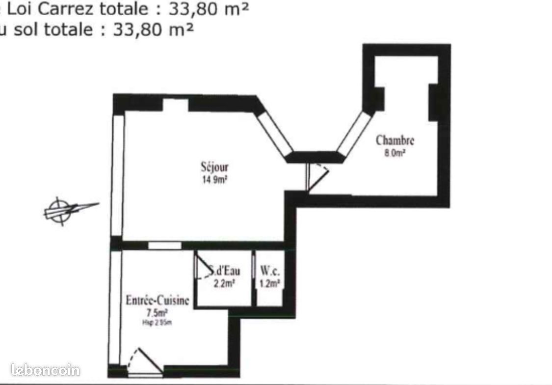 Appartement 2 pièces 34 m² · à Paris · 34 m² · 1 300 €