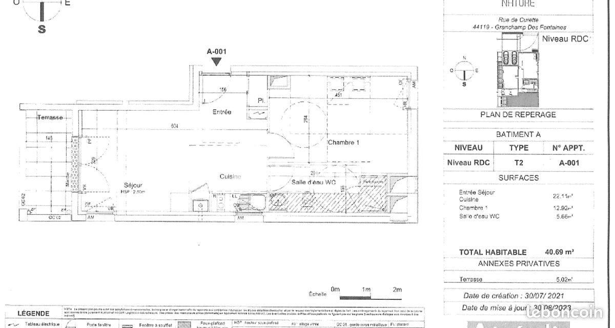 Appartement 2 pièces 41 m² · à Treillières · 41 m² · 612 €/mois