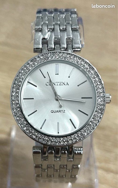 Montre Femme Argentée à Strass Quartz – Envoi rapide – Boîte cadeau - Montres & Bijoux