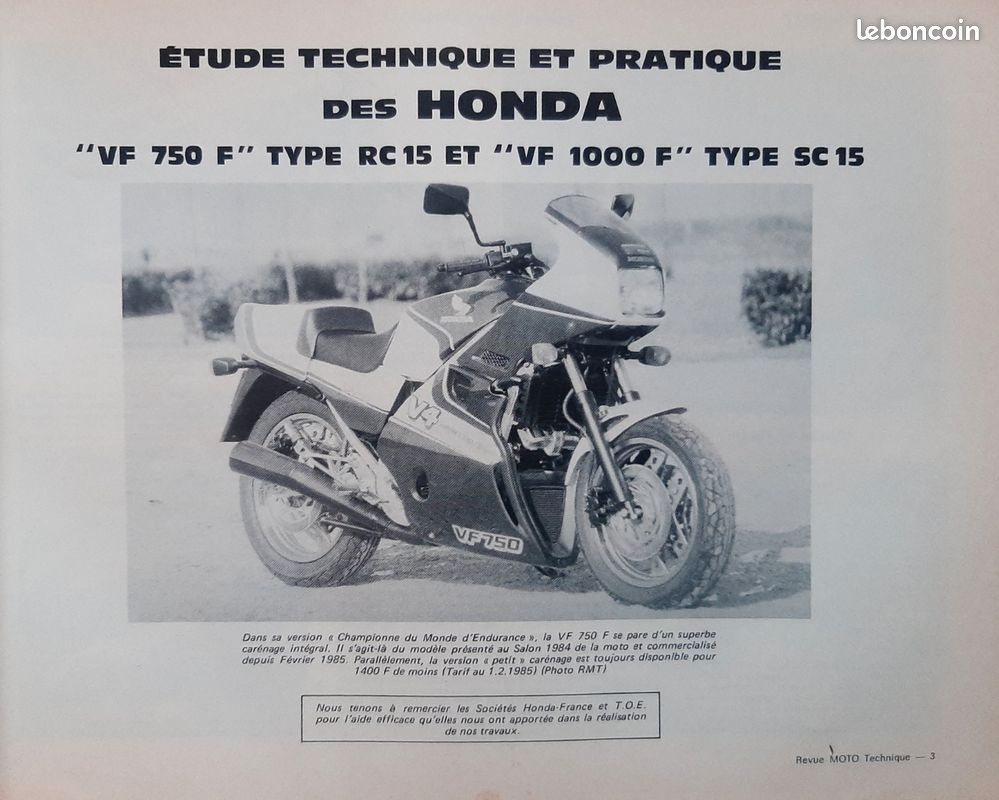 Revue technique Honda VF 750 F (image 3)