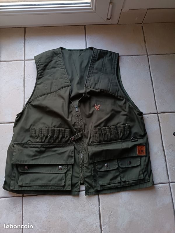 Somlys 252N Gilet Bécasse Vert Anti-Ronce - Chasse Léger Et Résistant