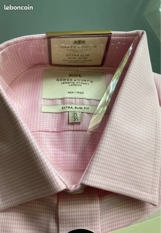 Chemise Hawes & Curtis Rose à Rayures, Taille 8, Ajustée, Occasion Très Bon état