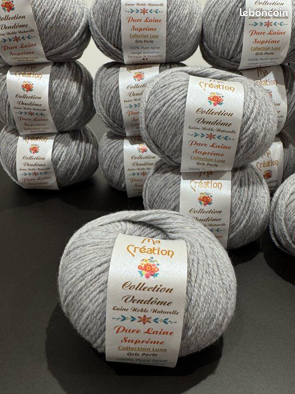 Pure laine suprême gris perle 16 pelotes de 50g 130m (image 1)