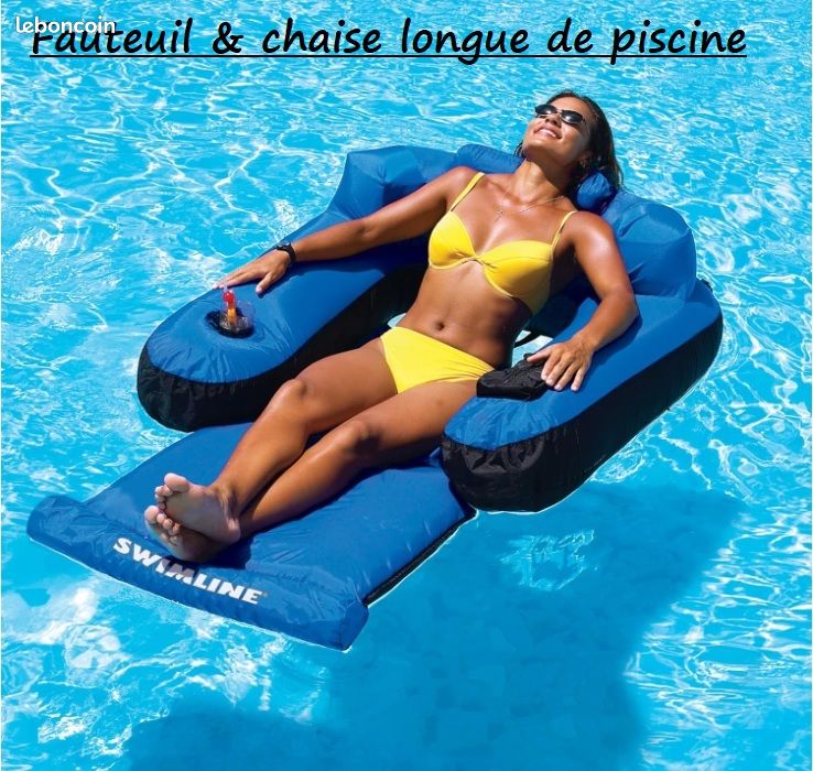 Fauteuil gonflable de piscine Lounge avec dossier Anneau de bain Seat Back - Jeux - Jouets