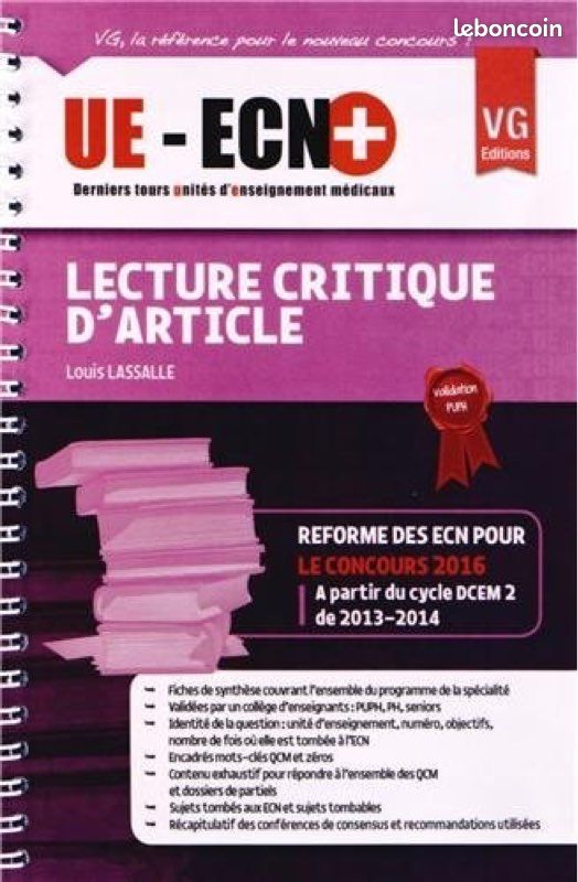 Lecture critique d’article UE-ECN+ (image 1)
