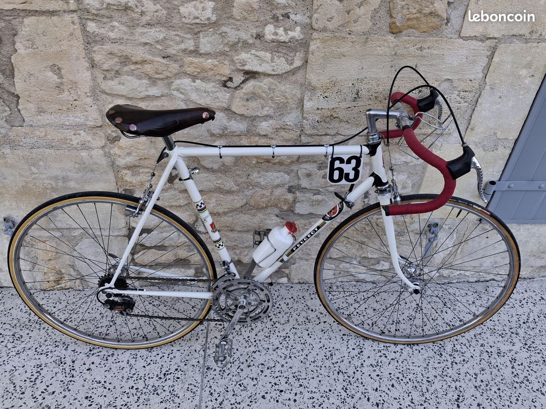Vélo Course Vintage Peugeot Blanc T52 révisé - Vélos