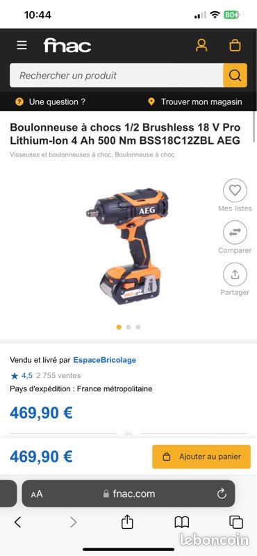 Boulonneuse à choc AEG Bricolage