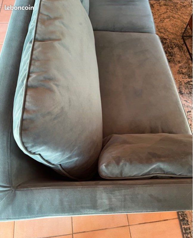 Canapé velours 5 places vert La Redoute Intérieur modèle Topim (image 3)