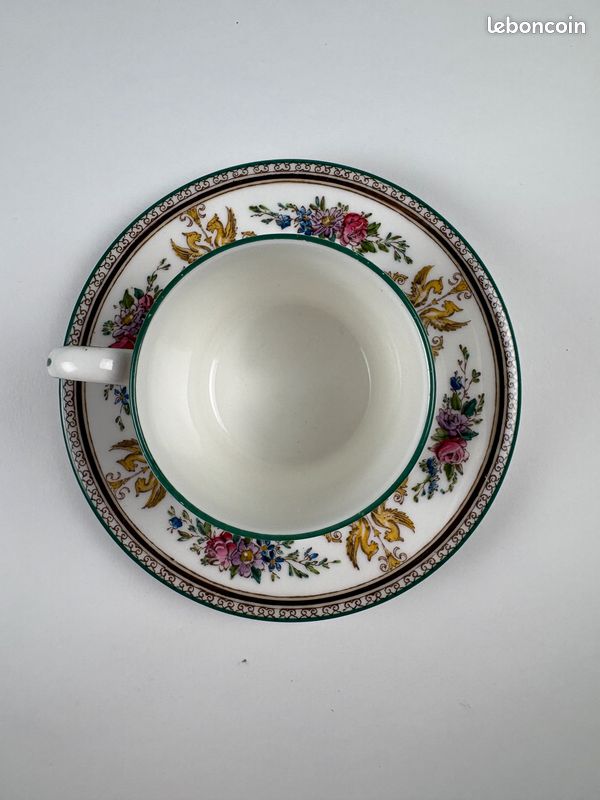 Tasse soucoupe porcelaine Wedgwood Bone China England vintage (image 2)