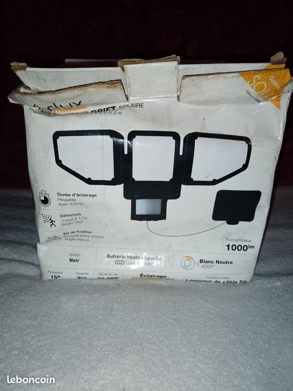 ARLUX Projecteur LED solaire à détection infrarouge Drift 15W 1000lm 4000K noir - 500591 (image 2)