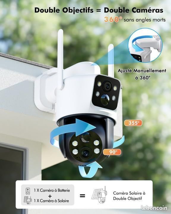 2K Caera Surveillance WiFi Exterieure sans Fil Solaire, 2.4 GHz avec