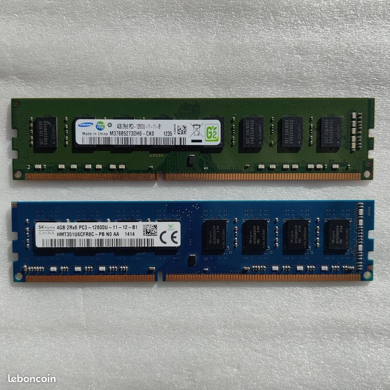 Kit De RAM Hynix DDR3 8 Go (4x2 Go) PC3-12800U 1600 MHz - Occasion Fonctionnelle