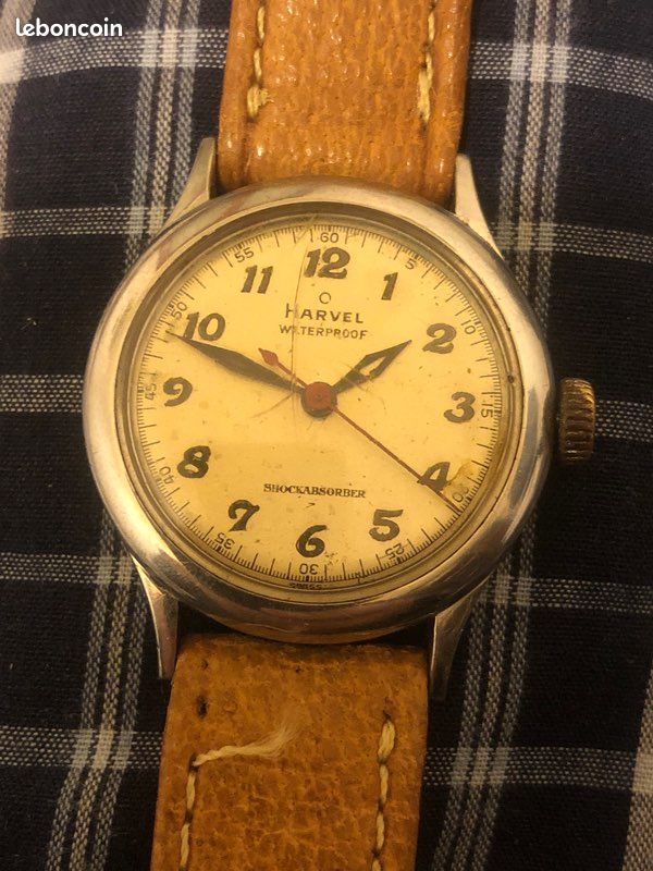 Montre Homme Vintage Harvel Suisse Années 40 à Remonter Manuellement - à Réparer, Projet Collection