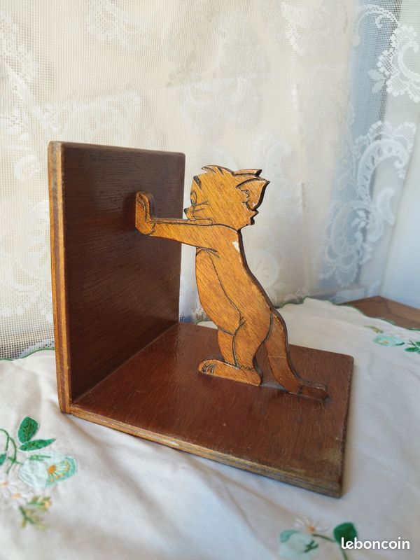Serre-livres Vintage Tom et Jerry en Bois (image 3)