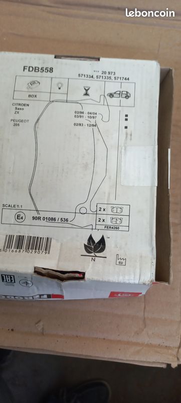 Plaquettes de frein arrière FERODO FDB 558 Citroen, Peugeot, Renault (image 2)