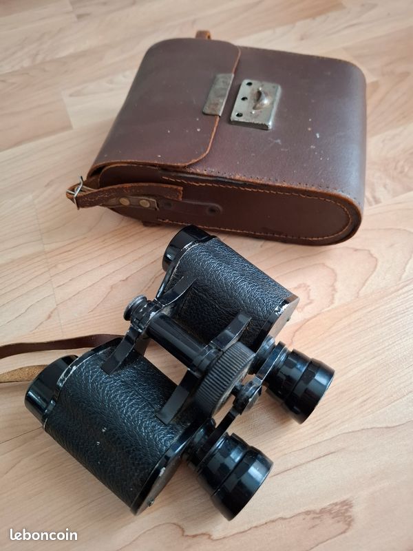 Paire de jumelles MONCLAIR (Paris) Stereo 8 x 30 avec boîte en cuir à lanière (image 2)