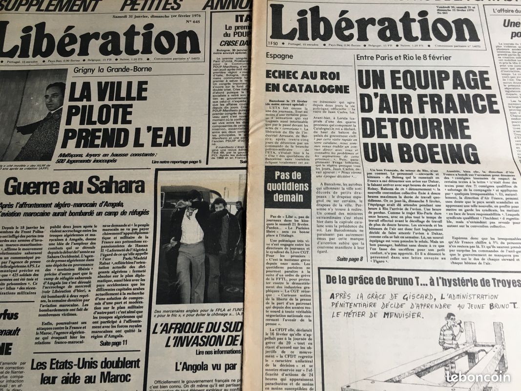 2 N° de Libération 1976 (1 er & 20 février - jaunis) (image 3)
