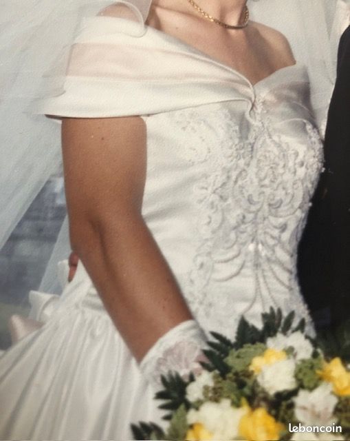 Robe De Mariée Vintage Des Années 20 (90 Ans) - Taille S, Ivoire, Longue, Collector